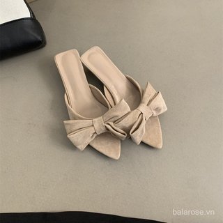 Dép Nữ Mùa Hè Mới Nơ Phong Cách Pháp Nhẹ Nhàng Cổ Tích Dạ Hội Gió Phù Hợp Với Đầm Sandal