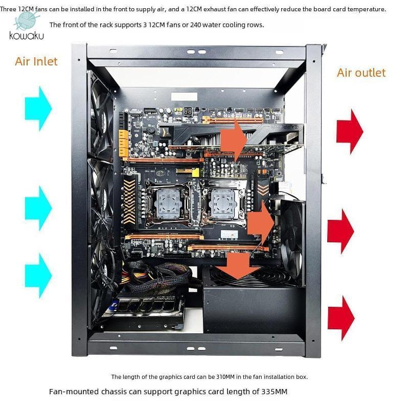 Ốp Lưng Máy Tính Màu Đen Chắc Chắn Bo Mạch Chủ Phụ Kiện Thép Mở Air PC Case
