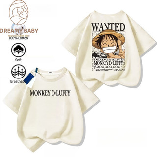 COD✅ (Hồ Chí Minh)DREAMY BABYÁo thun One Piece cho trẻ em   Cổ tròn 100% cotton thoáng mát đáng yêu anime Mẫu mới 2025