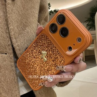 Full màn hình máy khoan flash cửa sổ lớn âm thanh nổi ngựa vàng vỏ điện thoại di động cho iPhone17 16 15 14 13 Pro Max chống sốc bảo vệ camera chống rơi bìa lưng cứng