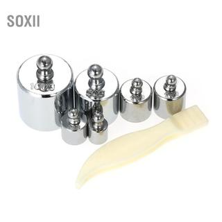 soxii 6 chiếc Trọng lượng 5g 10g 2x20g 50g 100g Gram Bộ quả cân hiệu chuẩn chính xác Bộ tổng 200g có nhíp để cân bằng cân