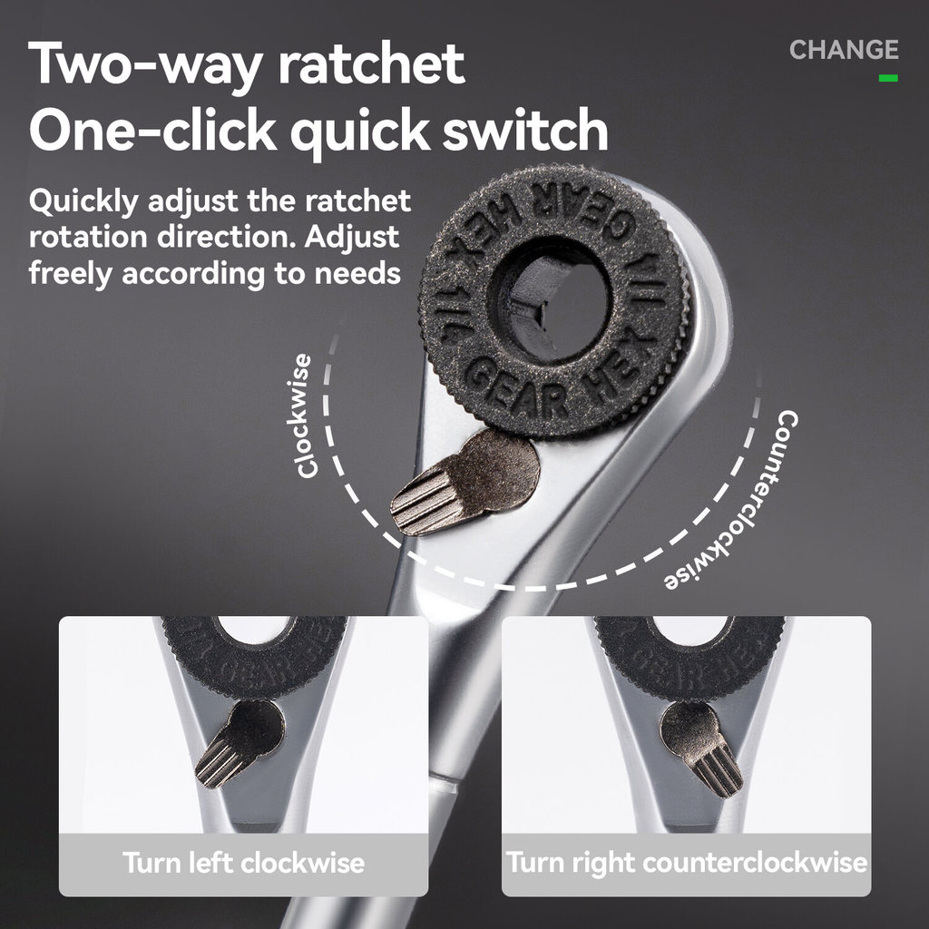 Rockbros Xe Đạp Ratchet Cờ Lê Bộ Dụng Cụ Sửa Chữa Hai Chiều - Hợp Kim Nhẹ Và Đa Năng