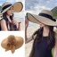Mũ chống nắng mùa hè IAPPORTUNIA, Mũ đi biển cỡ lớn vành lớn, Mũ rơm du lịch chống nắng thời trang thông thường dành cho nữ