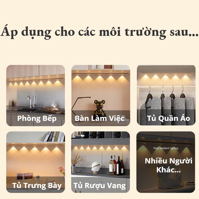 Đèn LED trang trí cảm ứng điều chỉnh độ sáng Không Dây 5 Màu Sắc, Đèn cảm biến thông minh cơ thể người