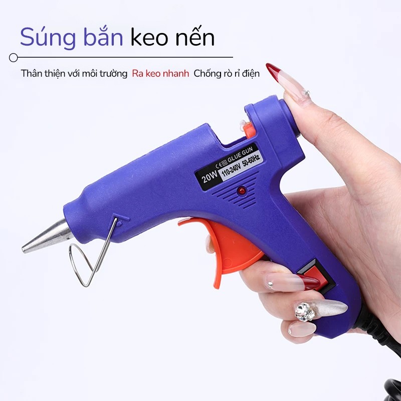 Súng nến bắn keo 20W chất lượng cao, dụng cụ bắn keo nến gọn nhẹ phục vụ đắc lực cho làm đồ thủ công và sửa chữa