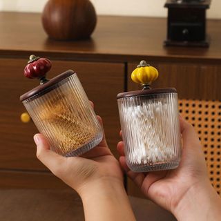 Retro Mỹ Thủy Tinh Bông Hộp Bảo Quản Giá Trị Cao Pháp Sáng Tạo Tăm Giá Đỡ Nha Khoa Bóng Trang Trí Đồ Trang Trí