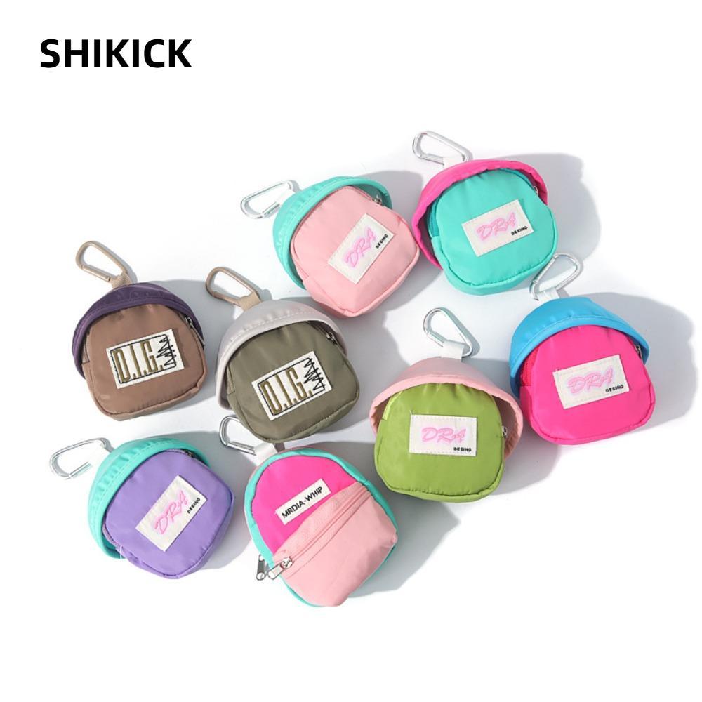 Ví đựng tiền xu SHIKICK, Túi đựng chìa khóa Mini, Mặt dây chuyền màu Macaron thông thường Túi treo ba lô di động ngoài trời