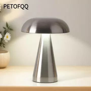 Đèn bàn PETOFQQ, Cảm biến cảm ứng Hình nấm Đèn ngủ hình nấm, Đèn LED cảm biến cảm ứng kim loại có thể sạc lại sành điệu