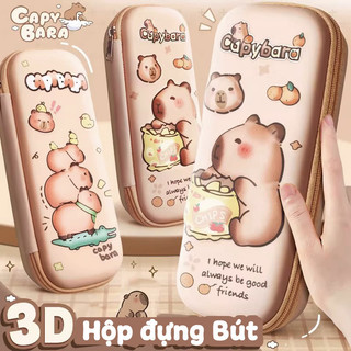 Hộp đựng bút capybara để bàn với nhiều ngăn tiện ích - hộp bút chì in 3D sáng tạo, phù hợp cho học sinh và văn phòng