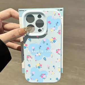 Blue Bottom Cartoon Stickers Gạo nếp trường hợp cho iPhone 17 trường hợp điện thoại 16promax 15 14