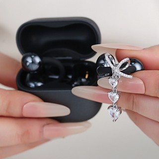 JOJO Hợp kim sang trọng và kẹp tai Zircon Đồ trang trí cho tai nghe Freeclip 1 2