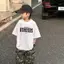 Bé Gái, Dành Cho, Hàng Mới, Lelaki, Rộng, T-shirt, Áo Thun, Cotton