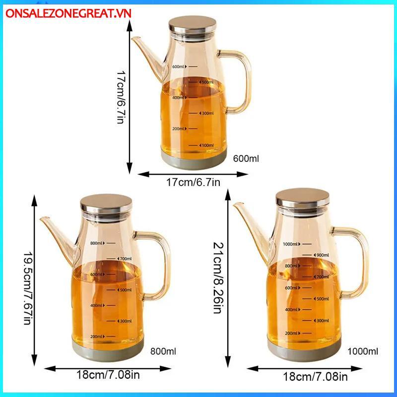 Ons 600 / 800 / 1000ml Bình Đựng Dầu Có Vòi Nhỏ Giọt Nhà Bếp Nồi Dầu Thủy Tinh Dung Tích Lớn Chống Rò Rỉ Máy Đựng Dầu Tại