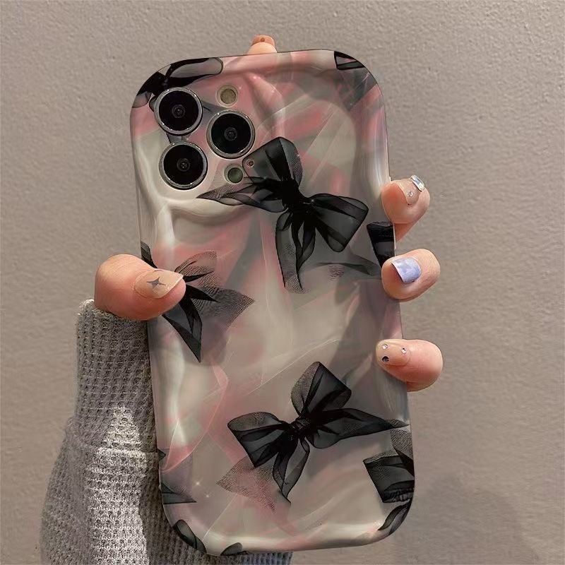 Ốp Xích Nơ Màu Hồng Đáng Yêu Cho RENO 15 15F 14 PRO 14F 13F 12F 11F 12 11 Pro OPPO A6 A5 PRO A40 A3X A6X Vỏ Silicon Bên Sóng Mềm