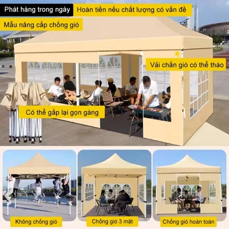 Nhà Bạt Di Động Gấp Gọn ;dùng ngoài chợ, lều di động,Che Nắng Mưa Ngoài Trời