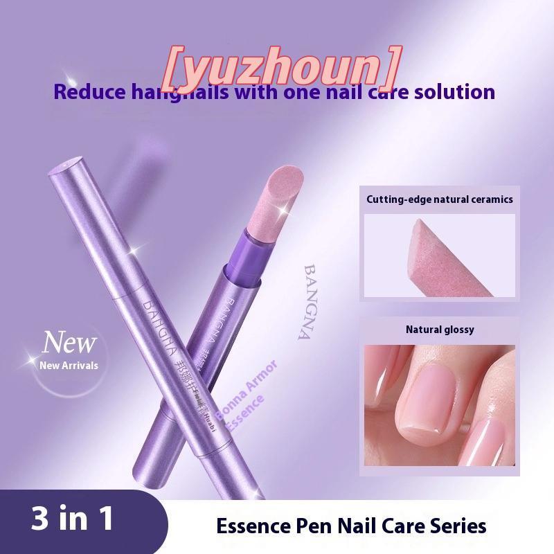 [yuzhoun] 3In1 Ceramic Nail Cuticle Oil Brighten Dưỡng Ẩm Nail Cuticle Remover Pen Ngăn ngừa hư tổn móng tay Dụng cụ chăm sóc móng tay