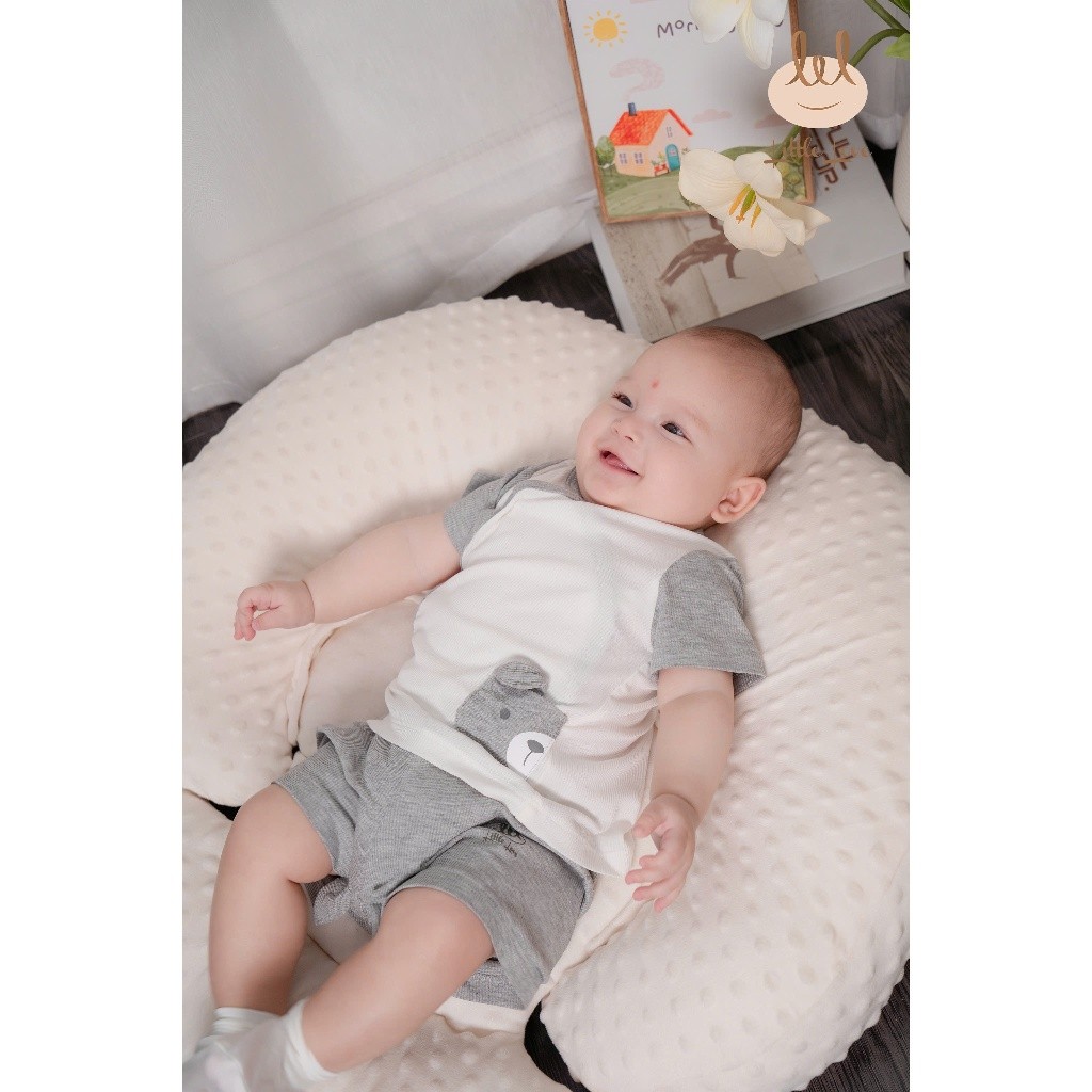 BOỘ CÀI CHÉO CỘC TAY CHẤT LIỆU THUN TĂM PHỐI TÚI [ SIÊU MỀM, MÁT, MỊN CO DÃN VÀ THẤM HÚT TỐT] SZ 0/3M - 3/6M (HSCC02)