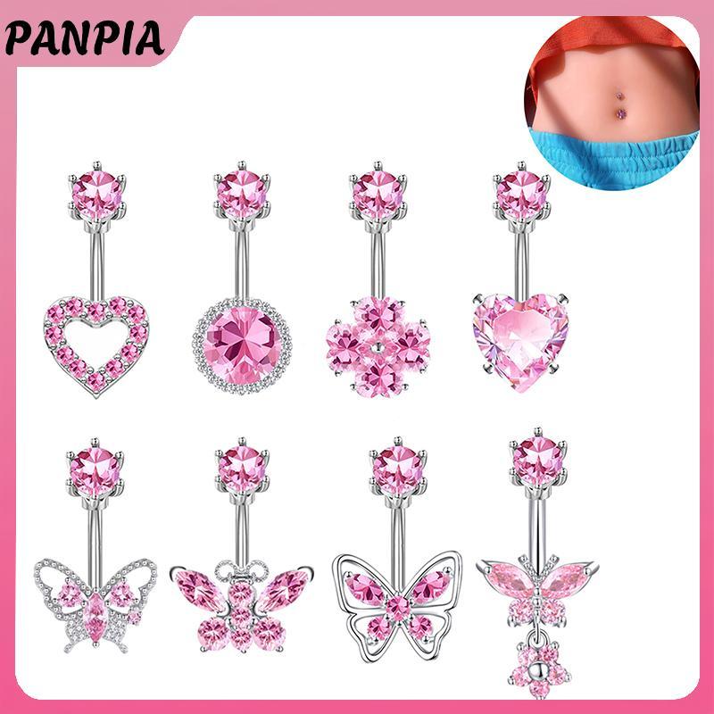 Nhẫn rốn nữ dễ thương, làm từ thép không gỉ và zircon, quà tặng hoàn hảo cho bé gái