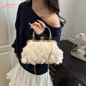 HFSHY voan 3D Túi tiệc hoa Túi dạ hội thời trang Túi đeo vai nữ sang trọng Túi đeo vai ly hợp thời trang Túi đeo chéo hợp thời trang VN