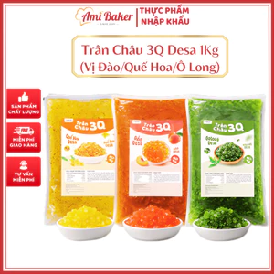Trân Châu 3Q Desa Túi 1KG Vị Quế Hoa, Vị Đào Và Ô Long Thơm Giòn, Dẻo Dai Topping Đồ Uống