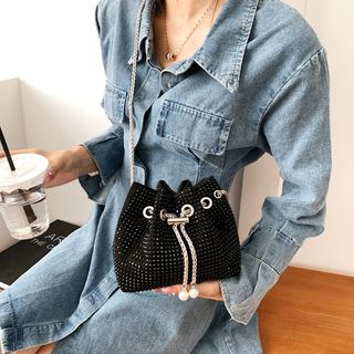 Thời Trang Niche Túi Nhỏ Nữ Mùa Hè Phong Cách Mới Sáng Kim Cương Túi ins Influencer Bán Chạy Dây Xích Xô Túi