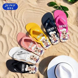One Piece Flip-Flops Nam Nữ Mùa Hè Phong Cách Mới Ngoài Trời Hàng Ngày Chống Trơn Trượt Flip-Flops Hoạt Hình Bán Chạy Cặp Đôi Cát