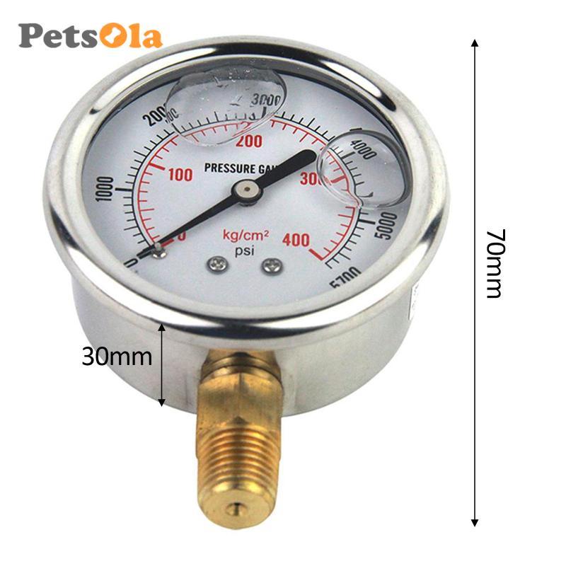 Đồng hồ đo áp suất thủy lực đa năng Áp suất khí tự động 1 / 4in Nam NPT Đáy gắn Vỏ thép không gỉ Công nghiệp bền