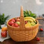 Giỏ dã ngoại CHEESELY, Giỏ đựng mây xây dựng chắc chắn dệt tay, Hộp đựng trái cây di động chất lượng cao ngoài trời
