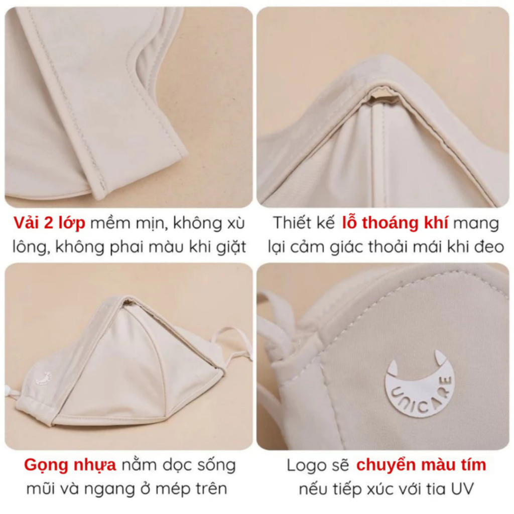 UNICARE Khẩu Trang Vải Chống Tia UV Proof Mask, UPF 50+ Ngăn UV, Tái Sử Dụng Nhiều Lần, Chính Hãng | BigBuy360 - bigbuy360.vn