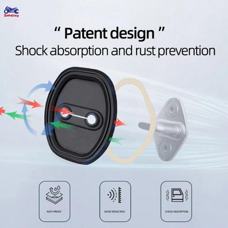 XOITOP 4 Cửa Ô Tô Tắt Tiếng Giảm Chấn Đệm Cửa Silicon Lo Bule Cửa Ô Tô Chống Va Chạm Vỏ Bảo Vệ VN