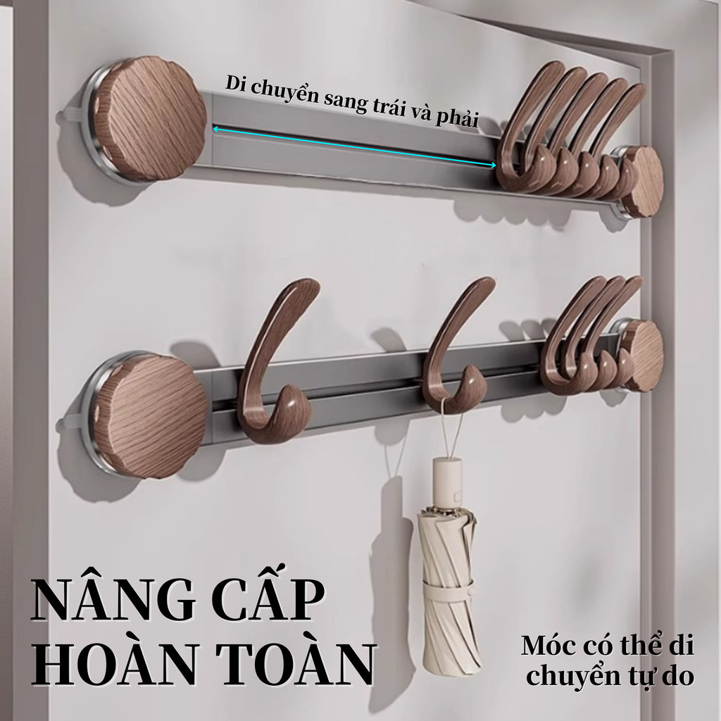 Móc Treo Tường 2 Trong 1 Cao Cấp - Hợp Kim Thép Carbon Chống Gỉ, Kích Thước 45/51cm, Đa Năng Cho Bếp & Phòng Tắm