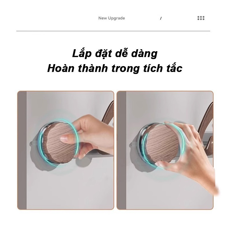 Móc Treo Quần Áo Hút Chân Không 5-6 Móc - Không Khoan Tường, Hút Siêu Chắc, Treo Sau Cánh Cửa, Phòng Tắm