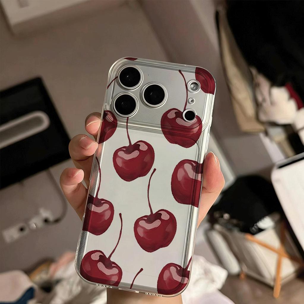 Red Cherry Full In ấn cho 16 trường hợp iPhone 17Air Space Case 14 13 11Pro