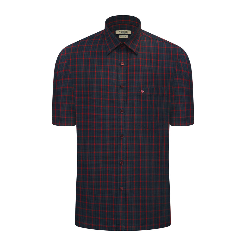 Áo sơ mi ngắn tay vạt ngang VIETTIEN SMART CASUAL vải Bamboo form REGULAR VT00000692