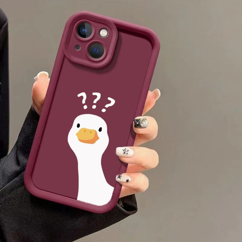 Tương thích với Redmi Note 14S 14 Pro + Redmi K70 K60 K50 K40 K70E K40S Ốp Điện Thoại Hoạt Hình Dễ Thương Dấu Câu Hỏi Vịt Silicon Mềm