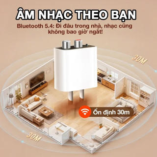 Bộ thu âm thanh Bluetooth 5.4 UDFINE HiFi cáp AUX-RCA Bộ thu âm thanh Bluetooth，Dùng nguồn điện trực tiếp từ 110V-240V