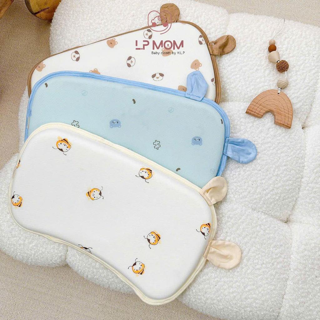 [G5 kích thước 36*21*3] Gối cao su non vỏ gối thông hơi mềm mát cho bé