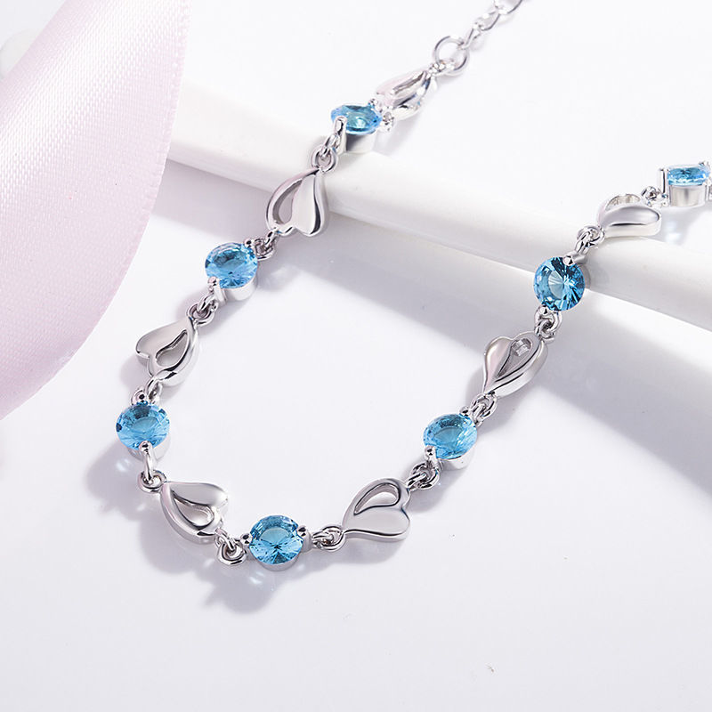 Bộ vòng tay nữ thời trang, kim cương nhiều màu, phong cách Hàn Quốc