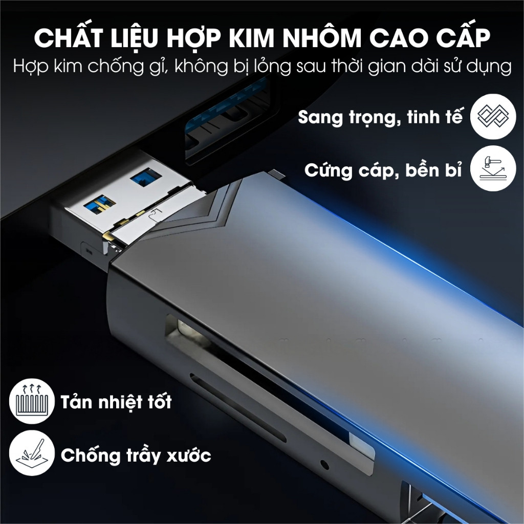 đầu đọc thẻ nhớ Đầu Đọc Thẻ Nhớ Micofi, Đồ Cổng Đọc Thẻ Nhớ Type-C/USB SD Đa Năng USB 3.0 Micro Card Reader OTG