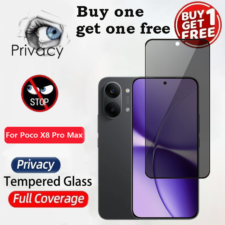 [mua một tặng một] Phim Kính Cho Xiaomi Poco X8 Pro Max PocoX8Pro Max X8ProMax 5G Bảo Vệ Màn Hình Riêng Tư Kính Cường Lực Bảo Vệ Điện Thoại Phim Mặt Trước Phim Chống Trộm