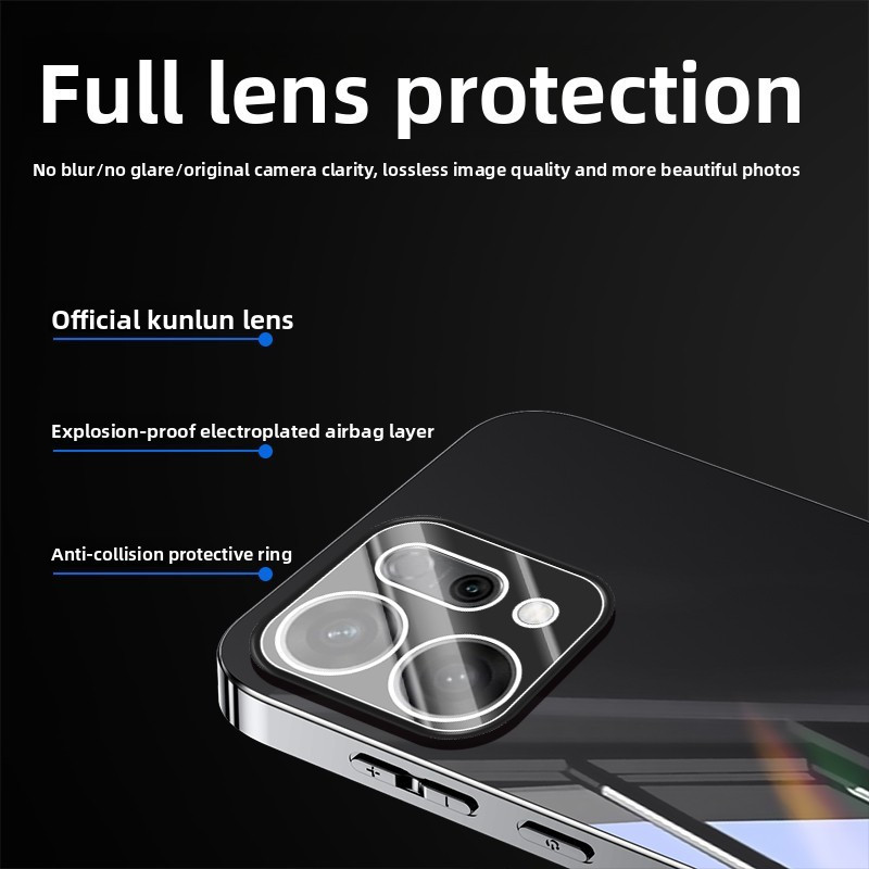 Ốp Lưng YYN Cho OPPO Reno 14 Pro 5G Reno14 Vỏ Có Ống Kính Mạ Điện Bề Mặt Bóng Vỏ Điện Thoại Chống Sốc Vỏ Cứng