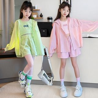 Bộ đồ bé gái áo chống nắng thể thao - set áo khoác quần short mùa hè