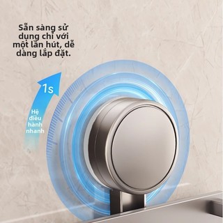 Giá Lưu Trữ Hút Chân Không Không Khoan Cho Phòng Tắm, Bằng Thép Cacbon Siêu Chắc, Kèm Móc Treo Khăn đa Năng