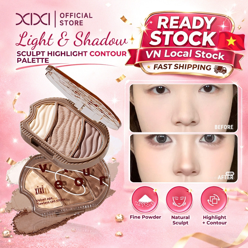 XIXI D657 Bảng Contour Highlight Trang Điểm, Tạo Khối Tự Nhiên, Nâng Ngũ Quan