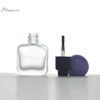 Cappuvini Chai sơn móng tay thủy tinh trong suốt 8/10/15ml, nắp có cọ, dùng đựng mỹ phẩm, thiết kế đẹp