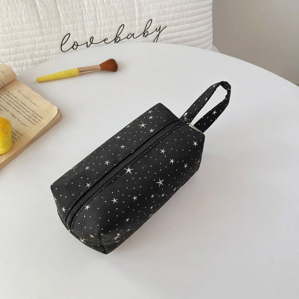 Túi văn phòng phẩm HOBBYIN, Túi đựng bút dây kéo dung tích lớn, Túi đựng mỹ phẩm in hình ngôi sao chấm bi đa chức năng Túi xách Đồ dùng học tập