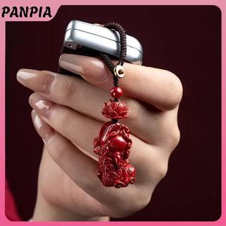 PNPIA- Cinnabar Lotus Pixiu Móc Chìa Khóa Màu Đỏ Móc Khóa Vàng Tím Cát Quà Tặng Trang Sức Phụ Kiện Mặt Dây Chuyền Nhỏ