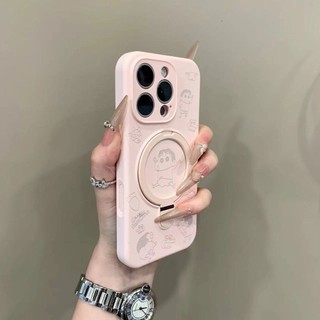 Sang Trọng Dễ Thương Mới Chất Lỏng Giá Đỡ Từ Tính Vỏ Điện Thoại Di Động Thích Hợp Cho iPhone17 16 15 14 13 12 11 Pro Max Chống Sốc Bảo Vệ Camera Ốp Lưng Mềm Chống Rơi
