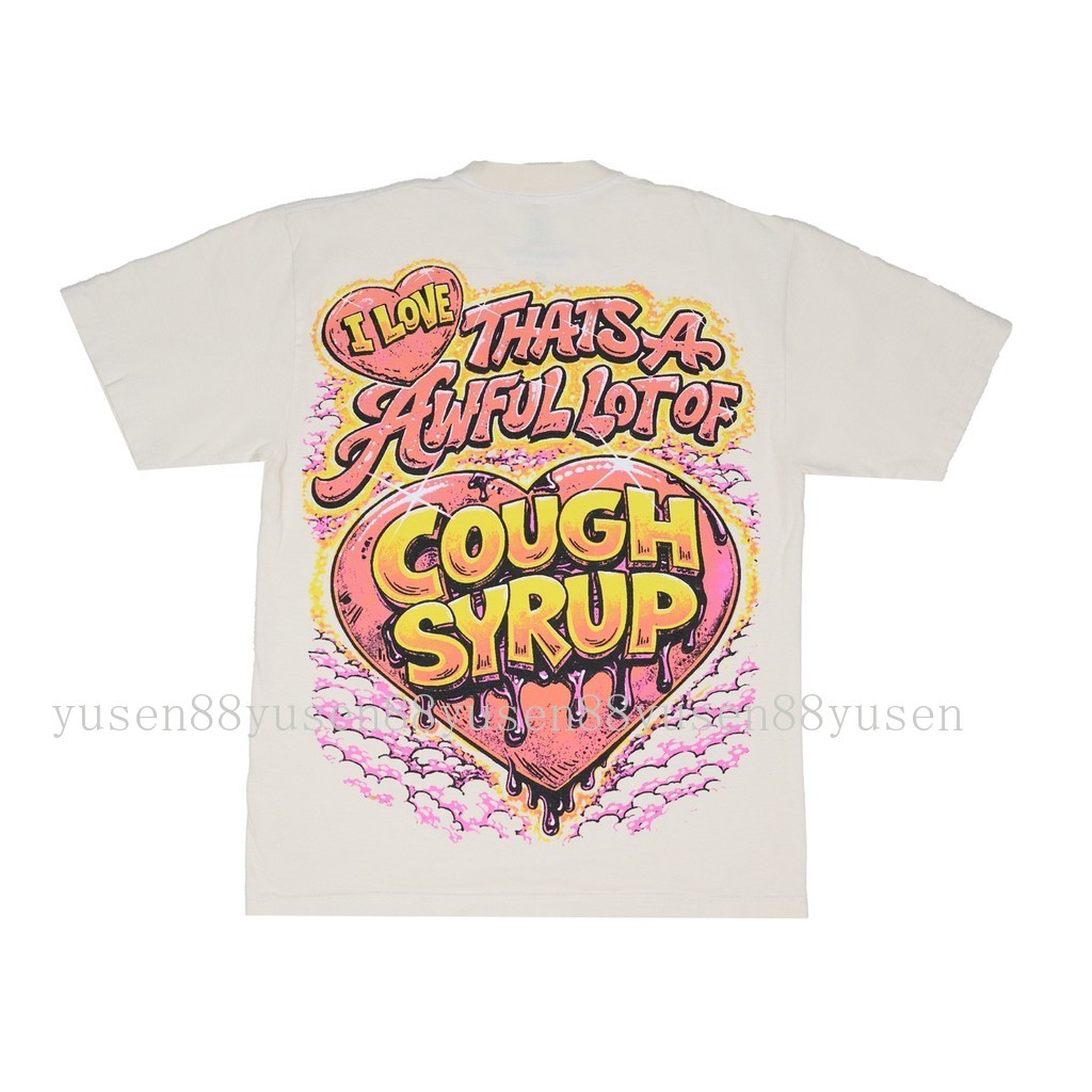Áo thun hip-hop retro Mỹ với chủ đề "I Love Cough Syrup", chất lượng cao