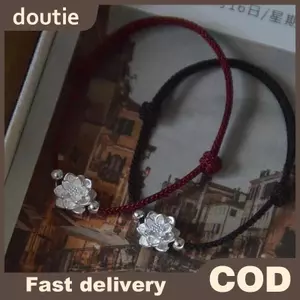 Doutie - Nhẫn lắc tay phong cách Trung Hoa với thiết kế tay bện sen, đơn giản và tinh tế, dễ dàng điều chỉnh | Quà tặng dành cho nữ